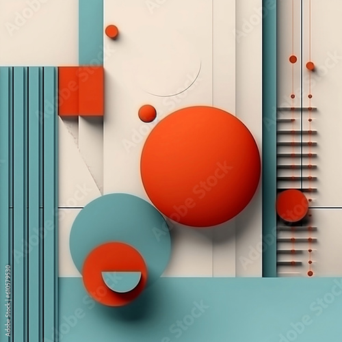 Geometry abstract background minimal style, paper cut art,generative AI