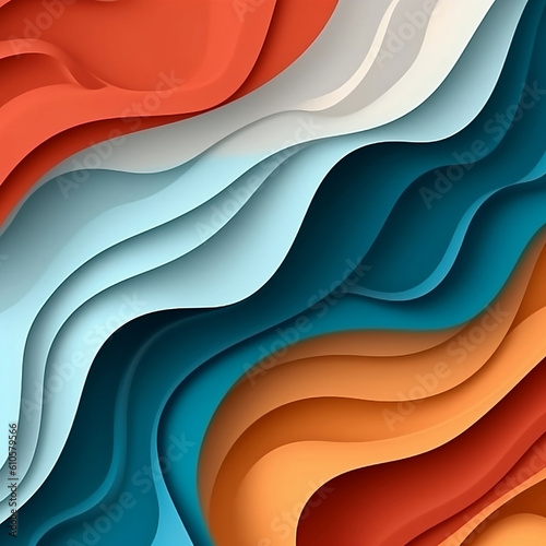 futuristic geometry abstract background minimal style, paper cut art,generative AI