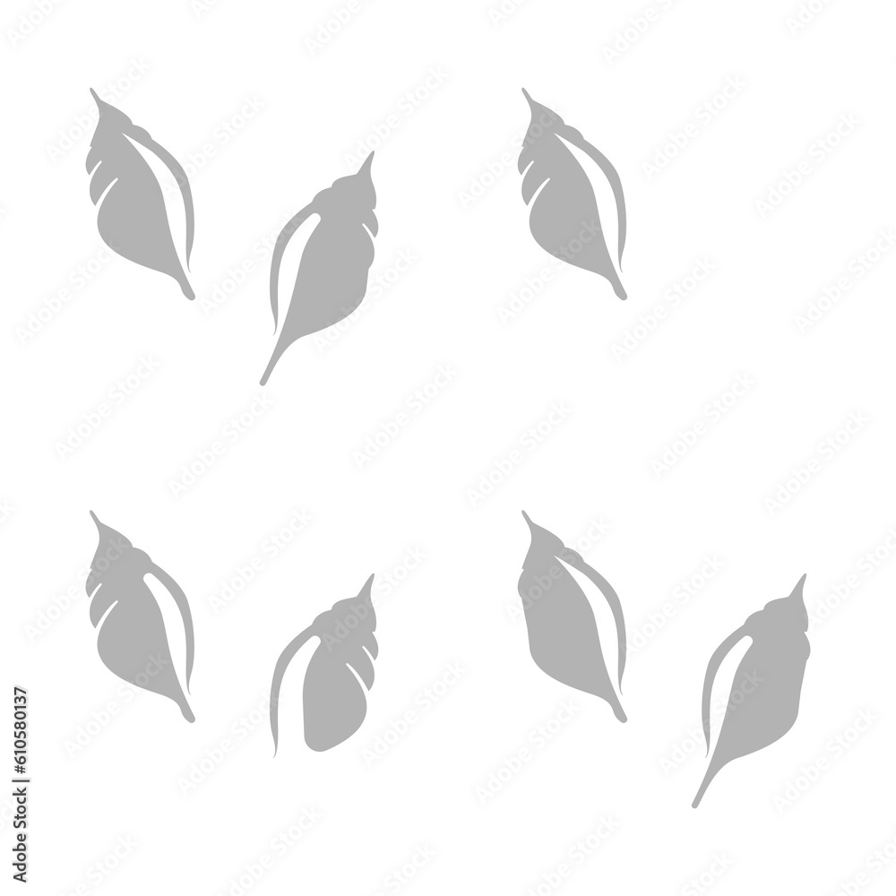seashell icon on a white background, vector illustration