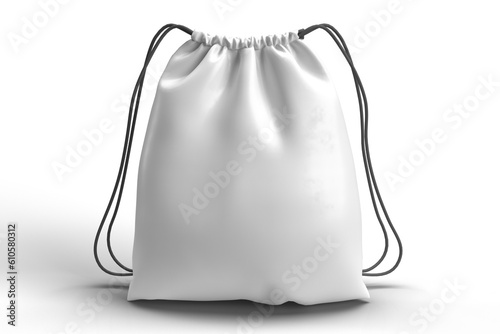 Storage Bags Thick Silk Cloth Pouch with Drawstring For Luxuries Handbags Tote Purses Shoes Boots, Back and white. 3D realistic rendering.
