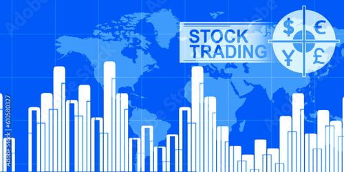 2d rendering Stock market online business concept. business Graph 