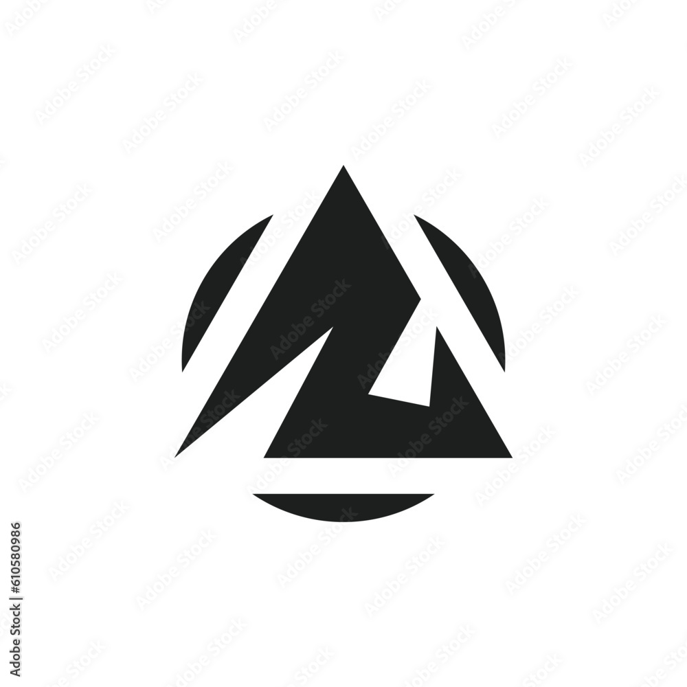 A Letter logo with triangle shape circle abstract design A Letter logo with triangle shape circle abstract design