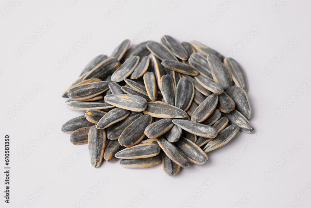Sunflower seeds isolated on white background Sunflower seeds isolated on white background