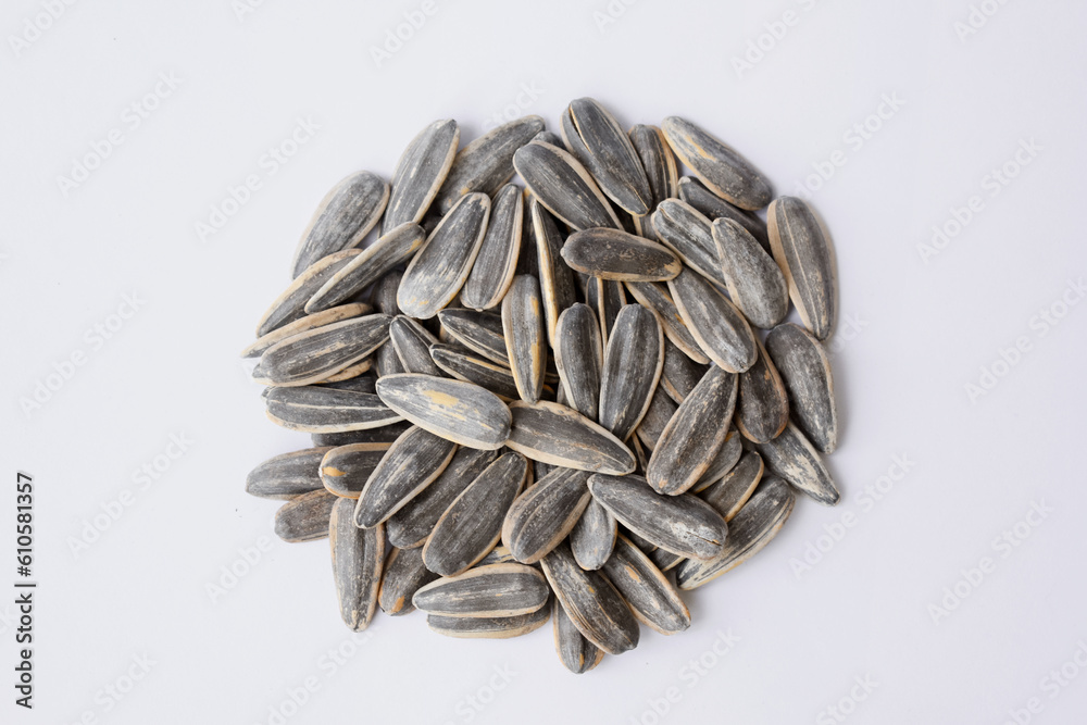 Sunflower seeds isolated on white background Sunflower seeds isolated on white background