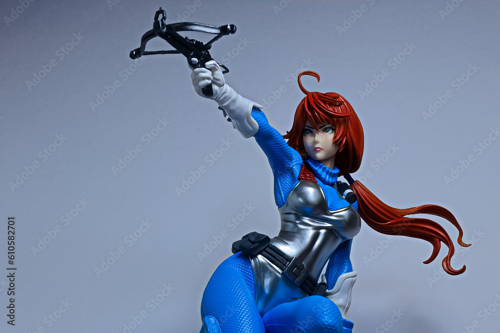 Osaka,Japan June 5, 2023 Display of SCARLETT SKYBLUE COLOR Figure