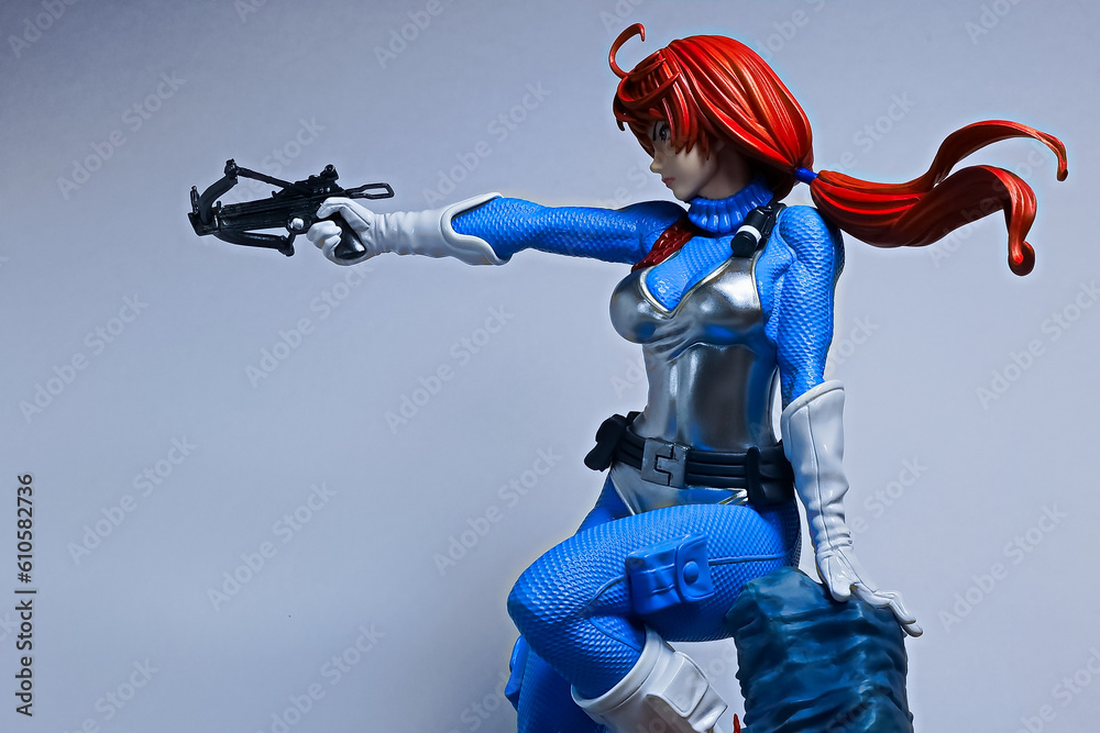 Osaka,Japan June 5, 2023 Display of SCARLETT SKYBLUE COLOR Figure