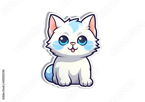 cat  sticker  white background. generative ai