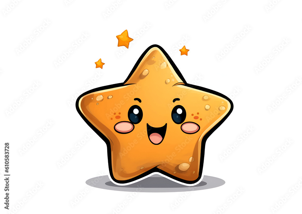 Obraz premium star, sticker, white background, generative ai