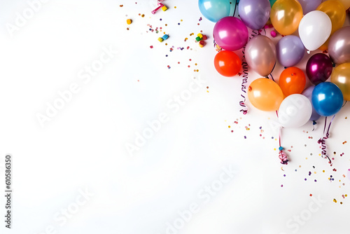 colorful balloons on a blue background