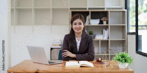 Real estate and Lawyer concept. Business woman or Lawyer working in office workplace for consultant lawyer