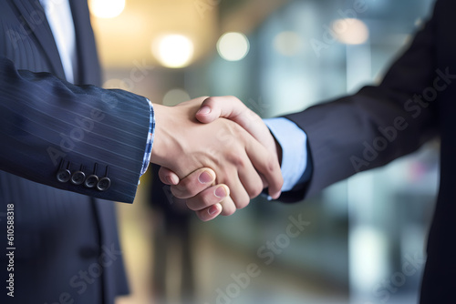 Business people shaking hands, good deal - Successful businessmen handshaking hands