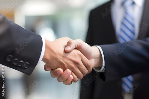 Business people shaking hands, good deal - Successful businessmen handshaking hands