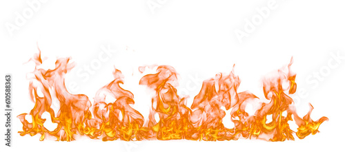 Tableau sur toile Fire flame on transparent background isolated png.