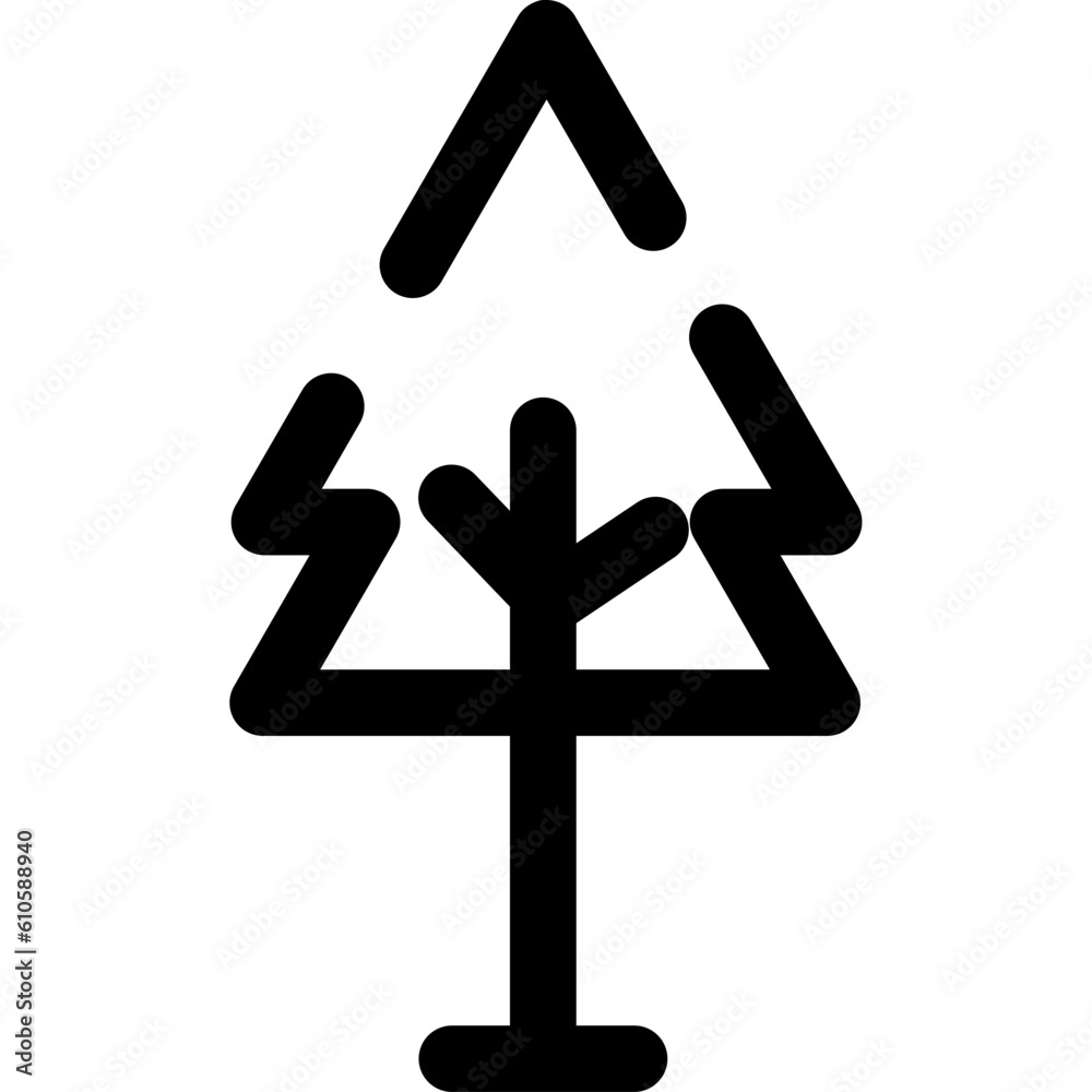 Triangle Shape Geometric Tree Line Icon Triangle Shape Geometric Tree Line Icon