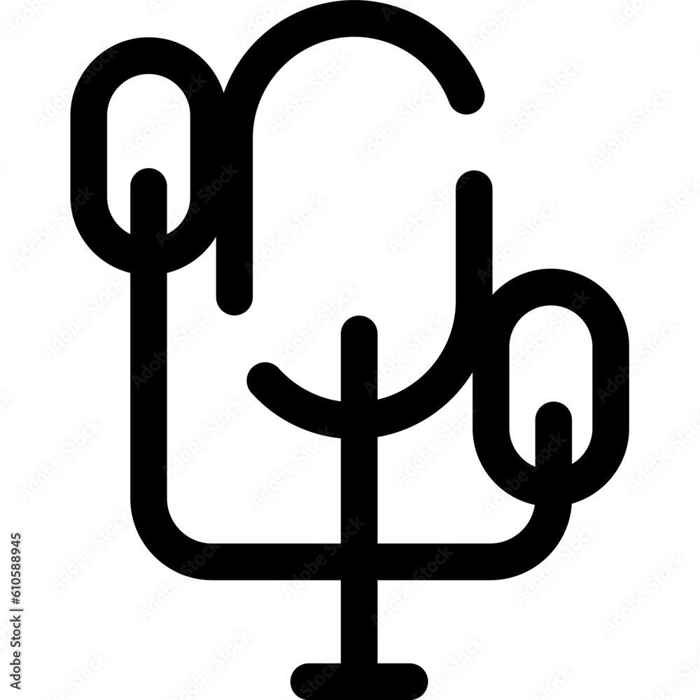 Triple Oval Shape Geometric Tree Line Icon Triple Oval Shape Geometric Tree Line Icon