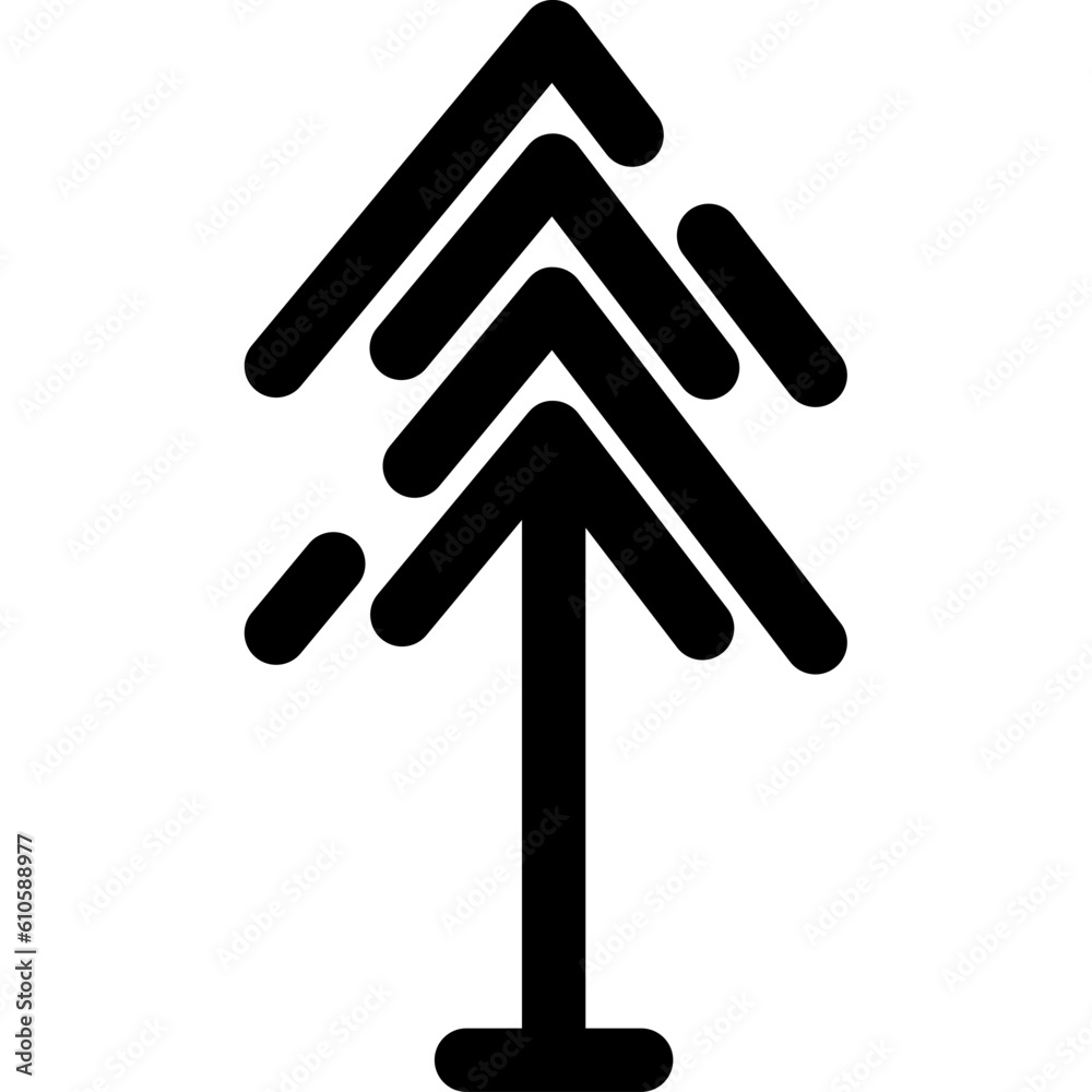Arrow Shape Geometric Tree Line Icon