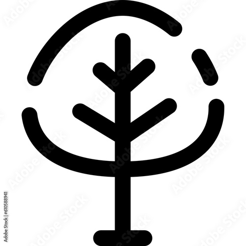 Half Round Shape Geometric Tree Line Icon