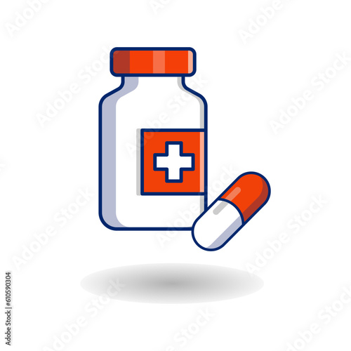 Medical pills bottle free icon vector on trendy design