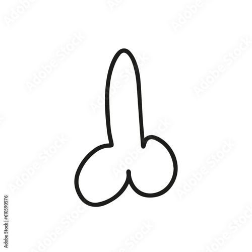 Vector man penis doodle illustration. Hand drawn penis clipart