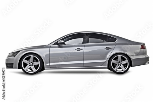 grey generic sports sedan isolated on white background © alisaaa
