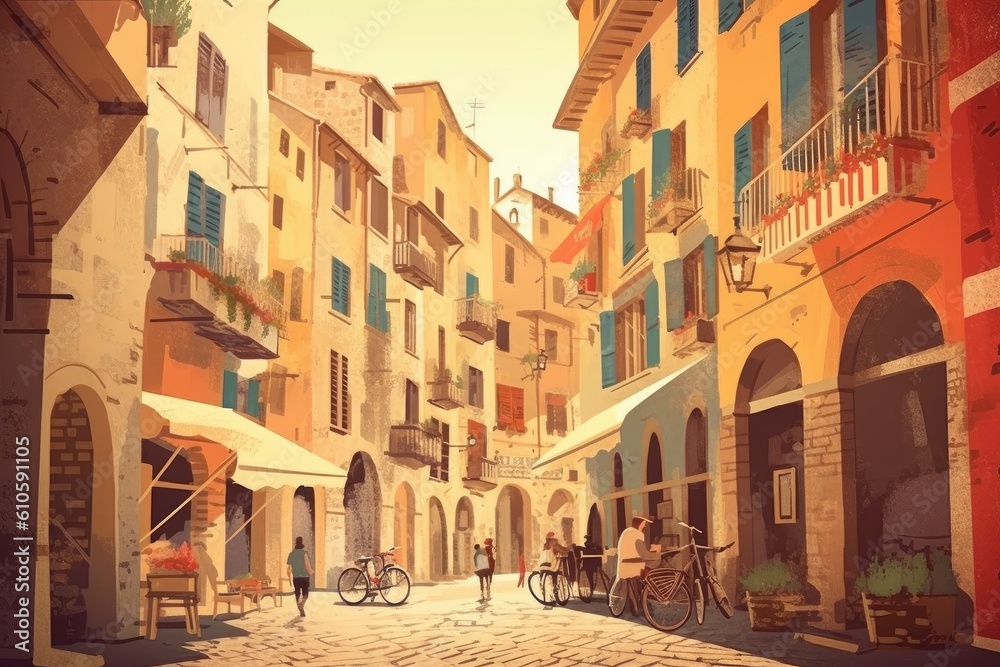 Vintage Italian Travel Illustration