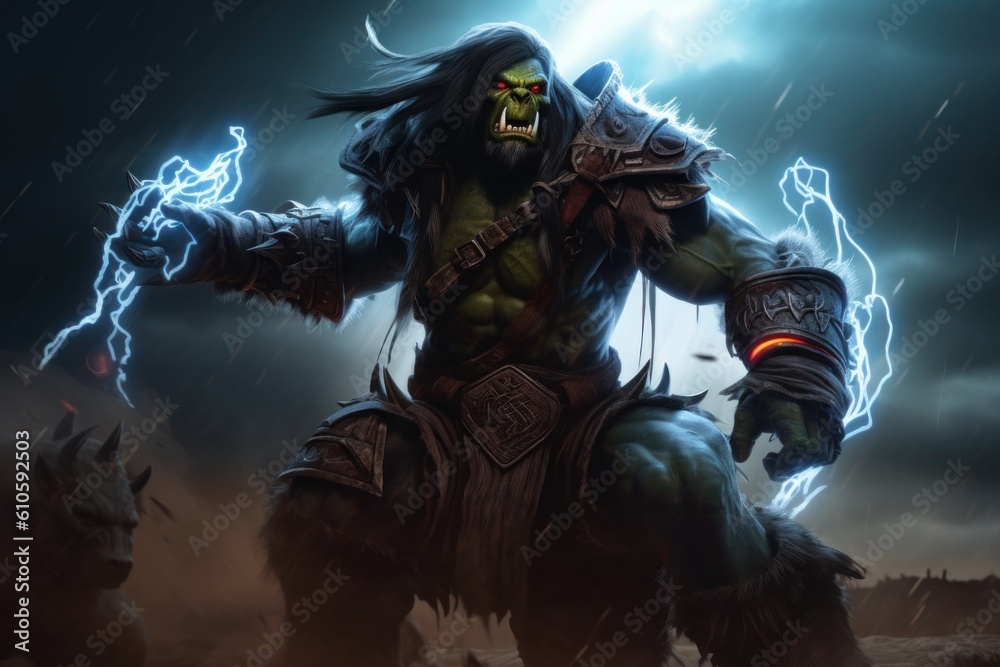 As an orc, they possesses immense strength and resilience. His green skin and muscular physique reflect his warrior heritage. As an orc, they possesses immense strength and resilience. His green skin and muscular physique reflect his warrior heritage.