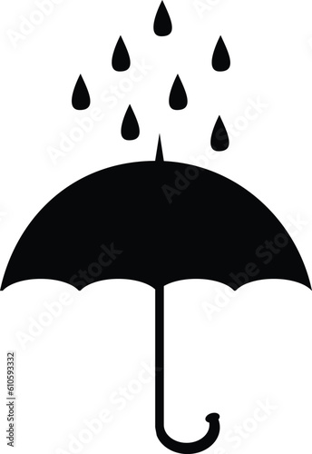 umbrella with rain drops