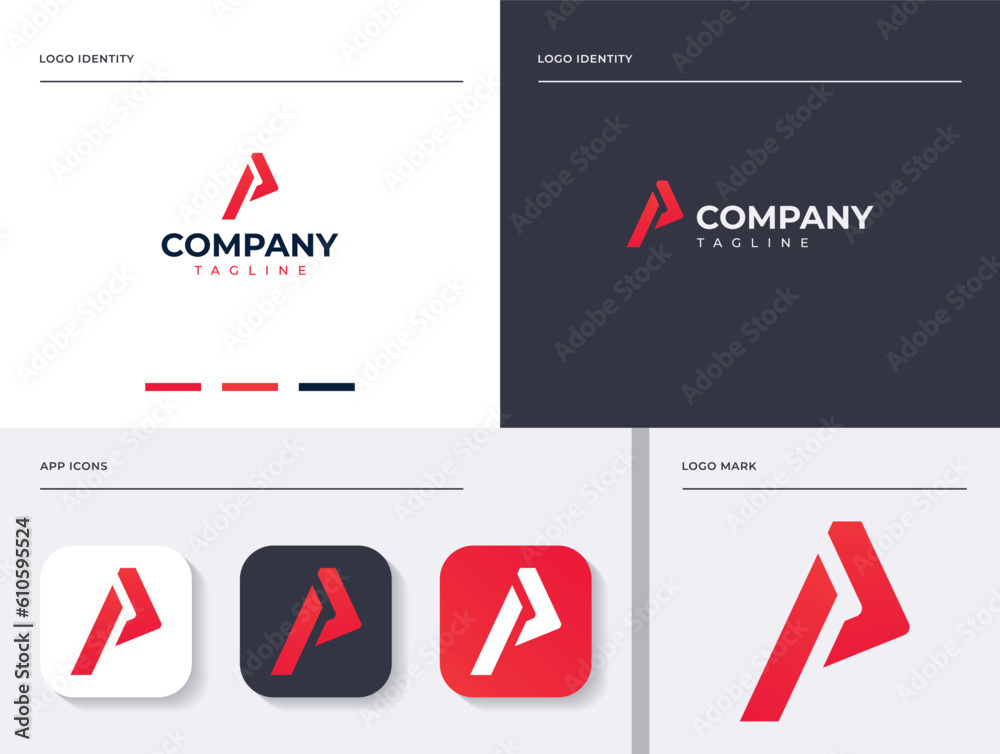 Letter P Professional logo set. Easy to use on various types of business and company. The sign itself would look great as a social media avatar and website or mobile icon. Letter P Professional logo set. Easy to use on various types of business and company. The sign itself would look great as a social media avatar and website or mobile icon.