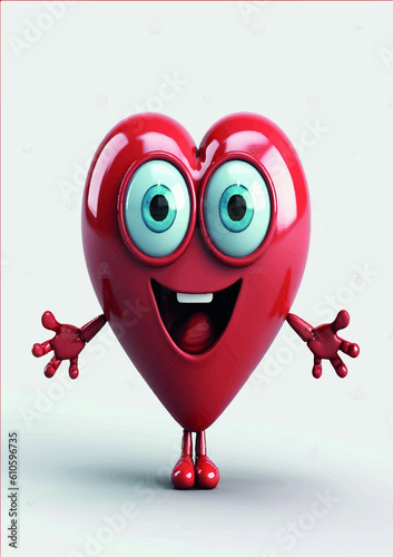 two hearts with a red heart, Generative AI