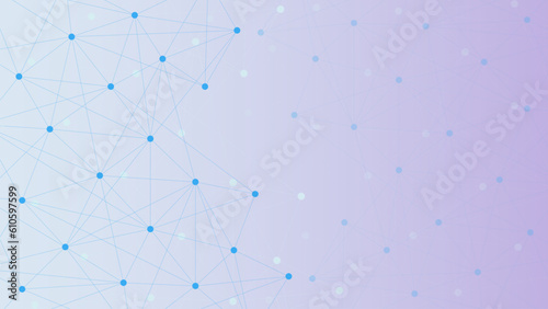 Abstract geometric background with polygonal shapes and connecting dots and line. Digital technology, network connection and global communication concept background.
