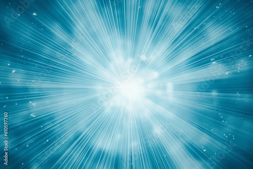Abstract blue background with a white starburst pattern, Generative ai