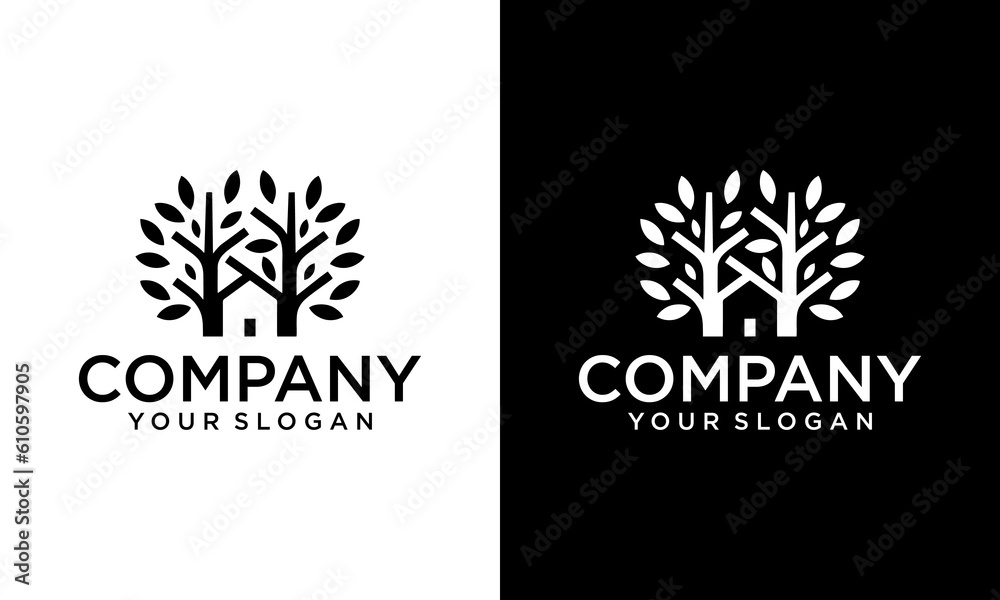 Obraz premium Tree House business logo vector, Brand Identity Logos design, modern logo, Logo Designs Vector Illustration Template