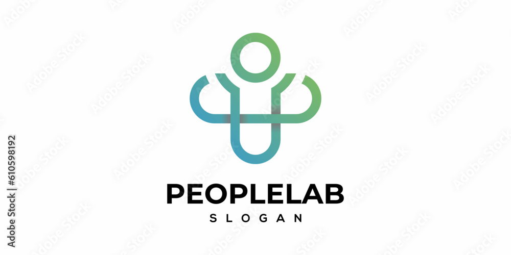 people lab logo design icon symbol vector eps 10.