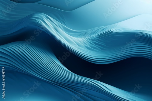 Abstract blue background with a wave pattern. Generative ai