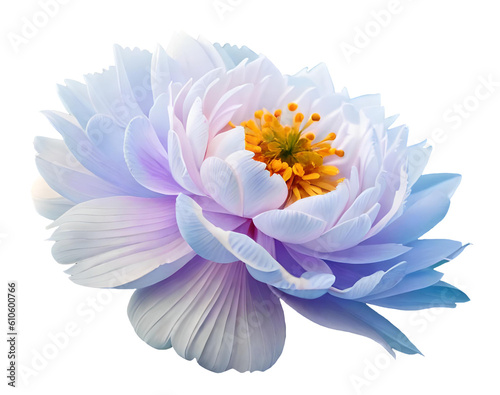 blue peony flowers isolated on white background  Generative AI