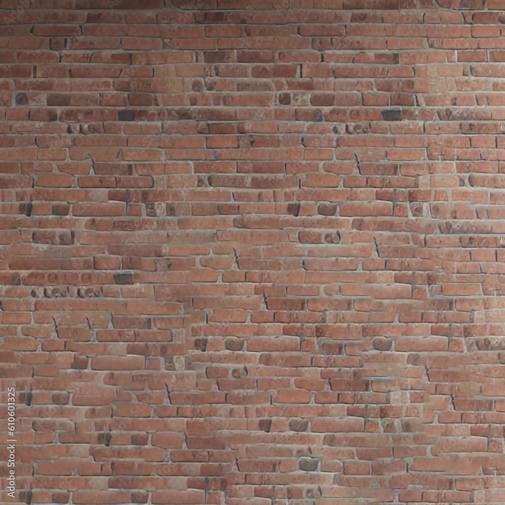 Naklejka premium Realistic brick wall texture,modern style,Generative ai