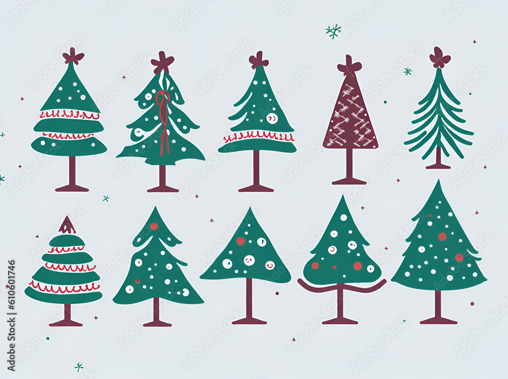 christmas pattern with trees