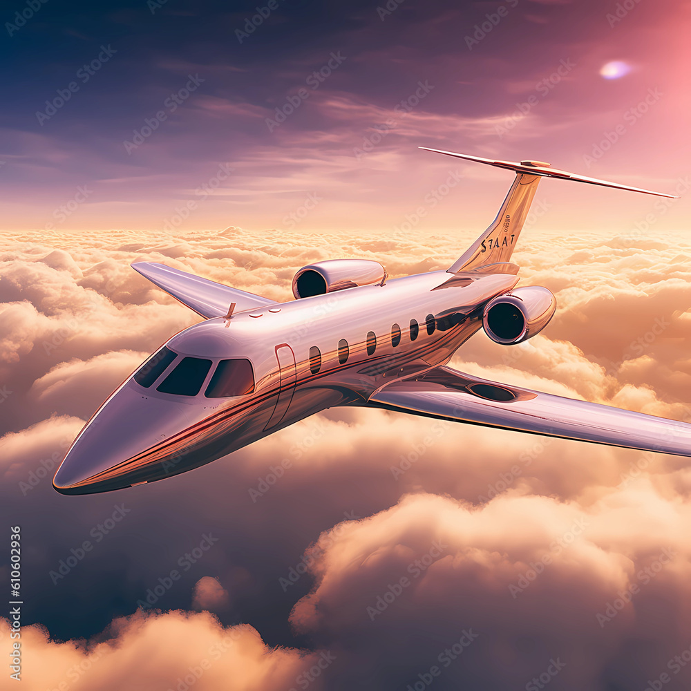 Cloudborne Majesty: Jet's Golden Soar Through the Cloud-Scattered Skies Cloudborne Majesty: Jet's Golden Soar Through the Cloud-Scattered Skies
