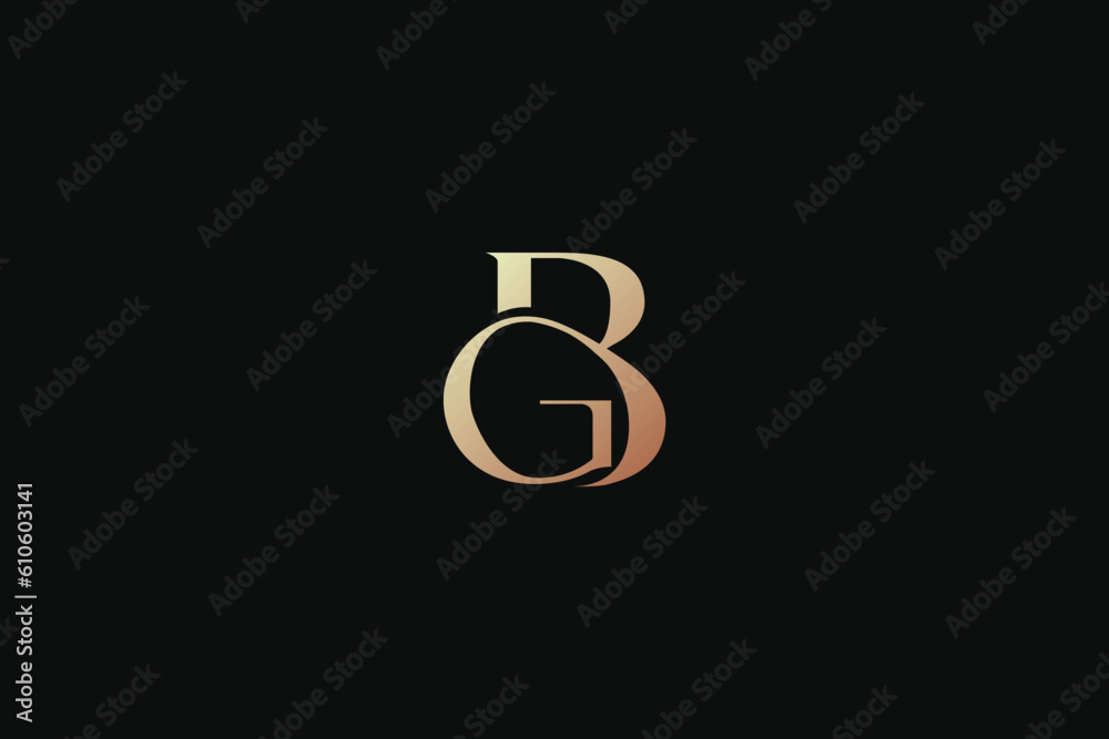 BG letter luxury creative design modern style creative golden wordmark design typography illustration, bg golden initials, bg typo fashion logo BG letter luxury creative design modern style creative golden wordmark design typography illustration, bg golden initials, bg typo fashion logo
