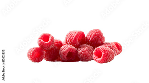 Fresh, juicy, ripe raspberries on a clean background, pristine look.
Generative AI, Generative, AI
