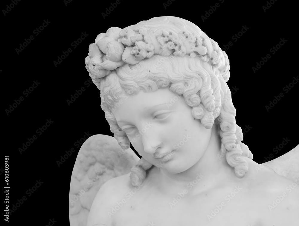 Ancient statue. Cupid with doves sculpture of Luigi Bienaime in the State Hermitage Museum. Masterpiece isolated photo with clipping path Ancient statue. Cupid with doves sculpture of Luigi Bienaime in the State Hermitage Museum. Masterpiece isolated photo with clipping path