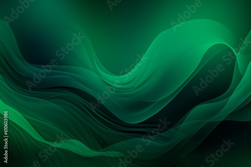 Abstract green background with a gradient of light  Generative ai