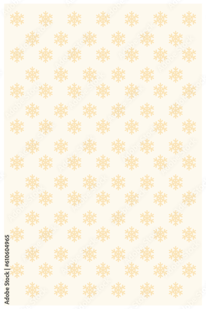 Seamless pattern with snowflakes on a beige background. The background is soft pink with a regular snowdrop pattern. Suitable for use as a background for greeting designs, banners, etc