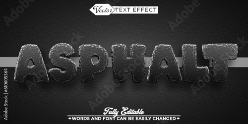 Asphalt Way Vector Editable Text Effect Template