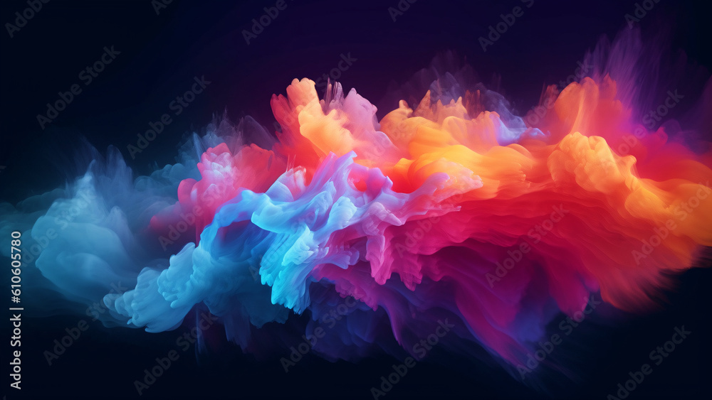 abstract cyberspace multicolored background, generative ai