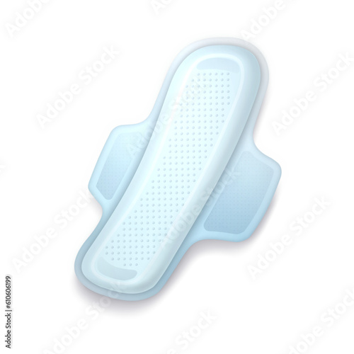 Vector realistic sanitary napkin or pad. Feminine