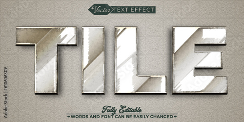 Bathroom Tiles Vector Editable Text Effect Template