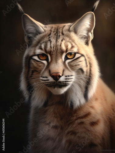 portrait of a lynx, created with Generative Ai technology.