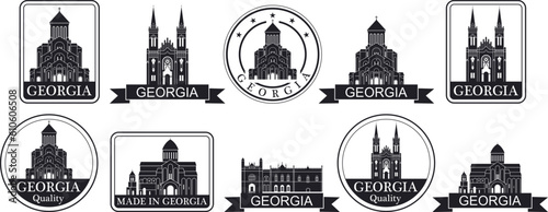 Georgia set. Isolated Georgia on white background