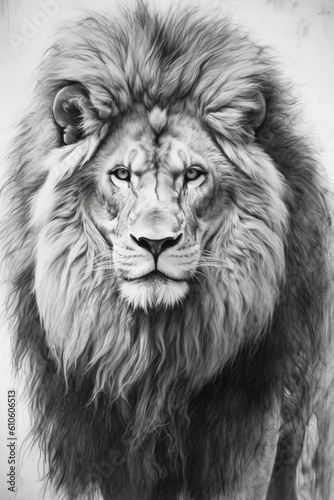 portrait of a lion, created with Generative Ai technology. 